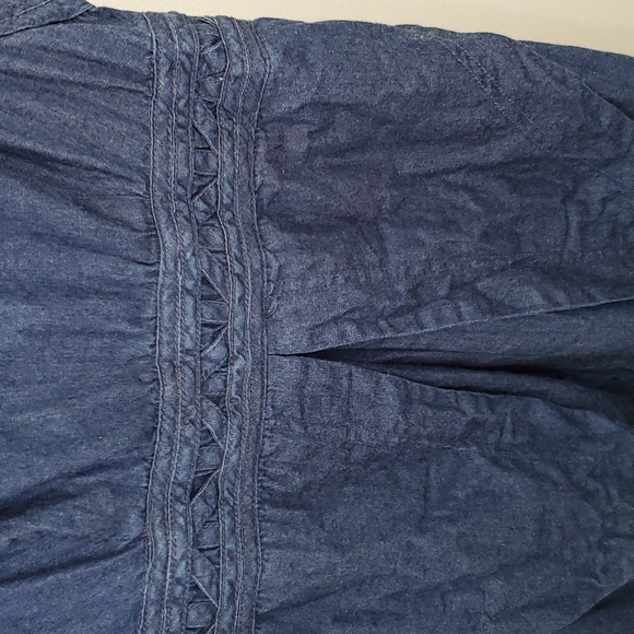 Free People New Romantics Denim Lattice Dress Size 0 - Picture 5 of 14